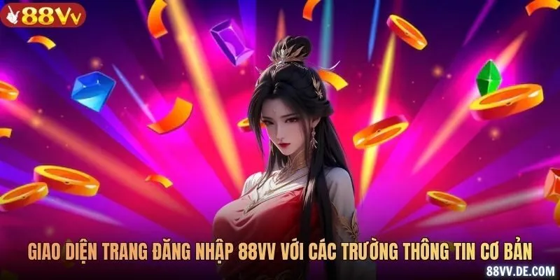 Giao diện trang đăng nhập 88VV với các trường thông tin cơ bản