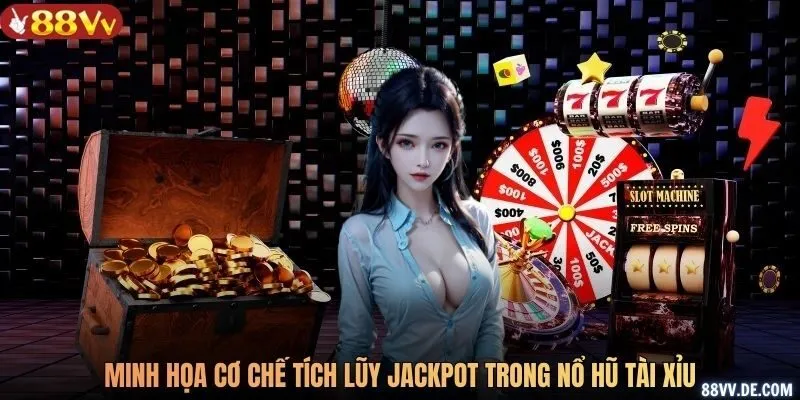 Minh họa cơ chế tích lũy jackpot trong nổ hũ tài xỉu